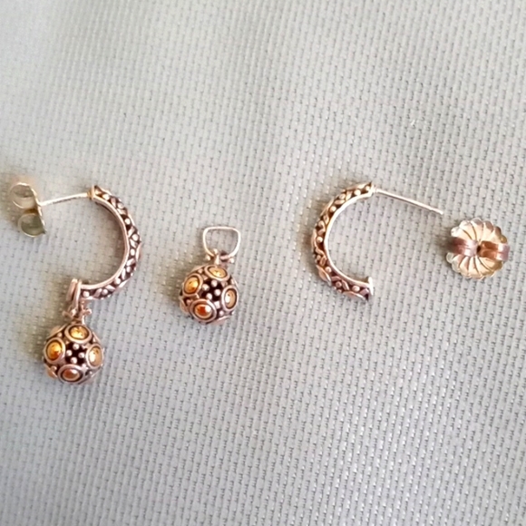 JOHN HARDY TWO-TONE JAISALMER DOT DROP EARRING'S - Picture 3 of 10